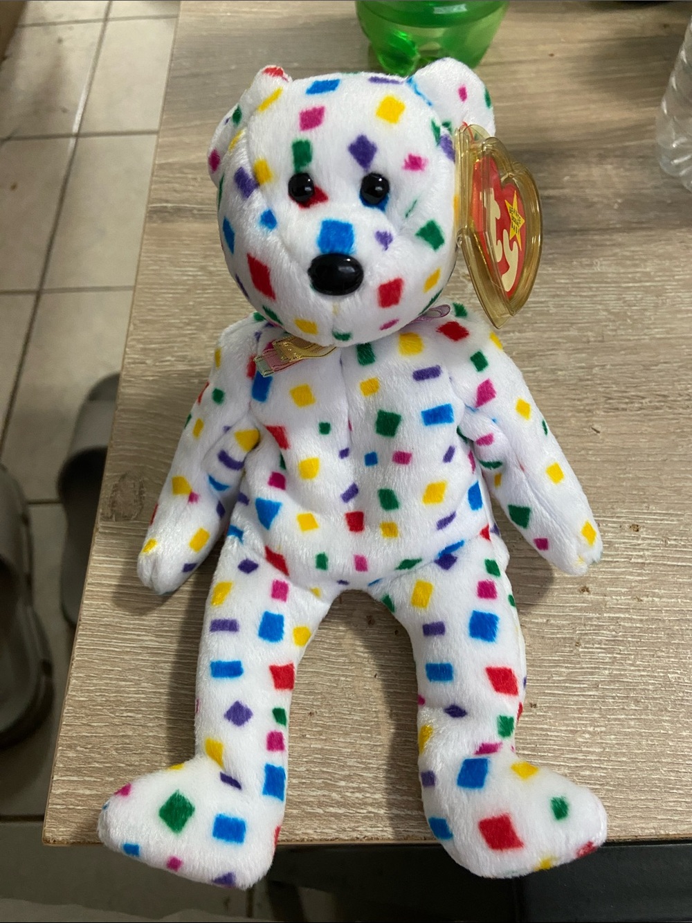 Vintage 1999 TY Beanie Babies Collection - TY 2k Bear Confetti w/ Tags